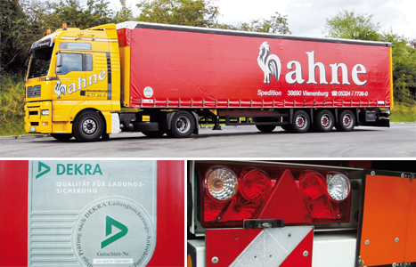 Dekra-zertifizierte Ladungssicherung bei Stückgutfahrzeugen der Hahne Spedition.